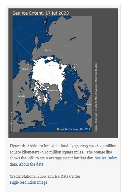 Arctic sea ice cover July 17, 2023